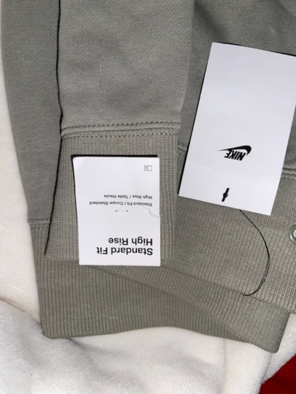 Nike Olive Green Crewneck Sweatpants with White Swoosh Tag.These Are SIZE TALL. - Picture 2 of 3